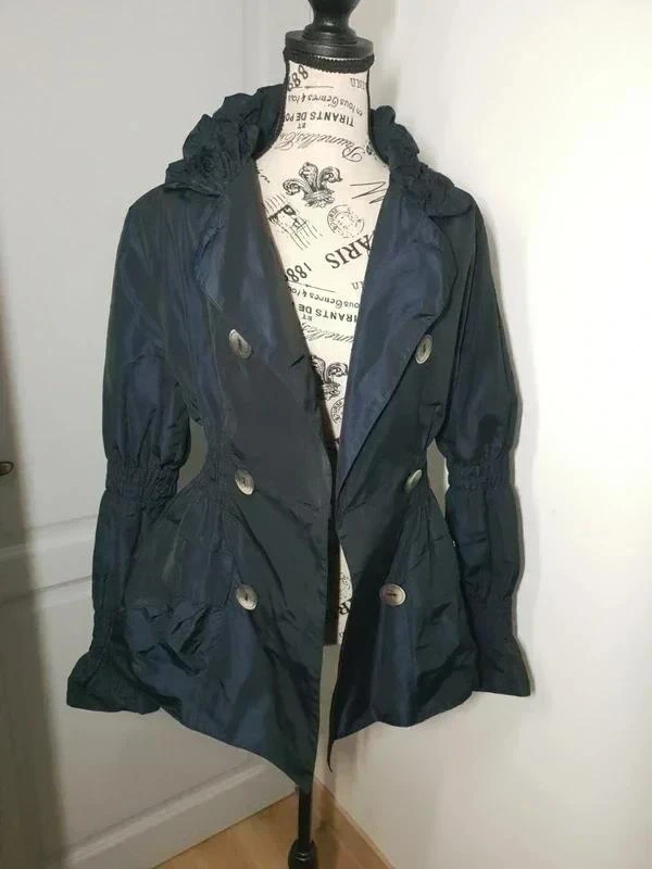 Trench / Night blue fitted raincoat Made in Italy – Size S / M – photo 5